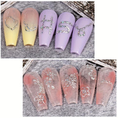5D Embossed Laser Flower Nail Stickers - Nail Art Decals