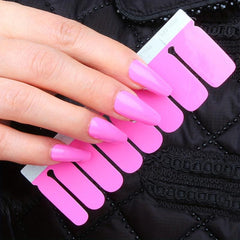 Pink Green Purple Nail Polish Stickers Self Adhesive Nail Art Decal Strips