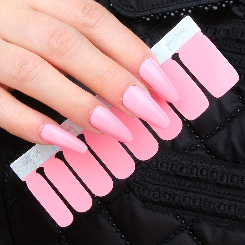 Pink Green Purple Nail Polish Stickers Self Adhesive Nail Art Decal Strips