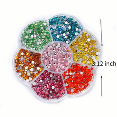 Colorful AB Nail Rhinestones Mixed Round Beads Glass Charms Gems Stones