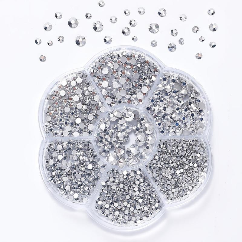 Colorful AB Nail Rhinestones Mixed Round Beads Glass Charms Gems Stones