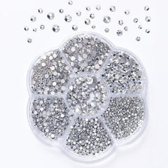 Colorful AB Nail Rhinestones Mixed Round Beads Glass Charms Gems Stones