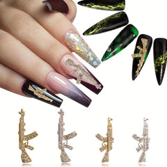 20pcs 3D Alloy Gun Nail Art Charms Crystal Rhinestones DIY Nail Salon Supplies