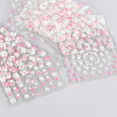 30 pcs Spring 3D Floral Nail Stickers Set - Daisy Flower Butterfly Designs