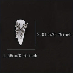 20 Pcs 3D Alloy Butterfly Nail Charms with Crystal Decoration