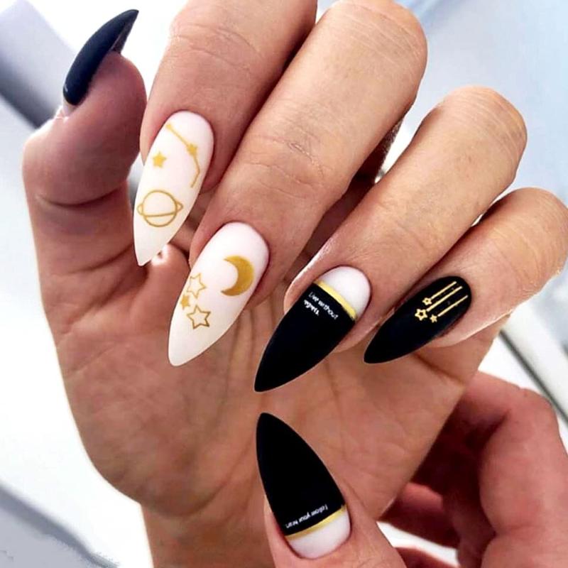 12 Sheets 3D Constellation Nail Art Stickers Self Adhesive Star Moon Nail Art