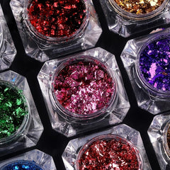 12 Colors Foil Powder Glitter Nail Powder Nail Art Decorations Charms