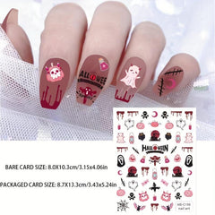 Halloween Nail Art Stickers Ghost Candy Pumpkin Cat Self Adhesive Decals