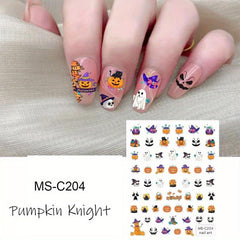 Halloween Nail Art Stickers Ghost Candy Pumpkin Cat Self Adhesive Decals