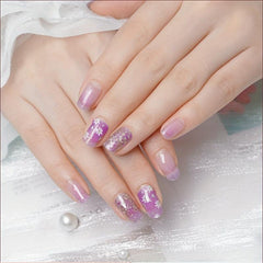 Gradient Glitter Nail Stickers Set Full Wraps Polish Stickers Decal Strips