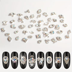 48pc Nail Art Charms AB Crystal Rhinestones Alloy Nail Accessories