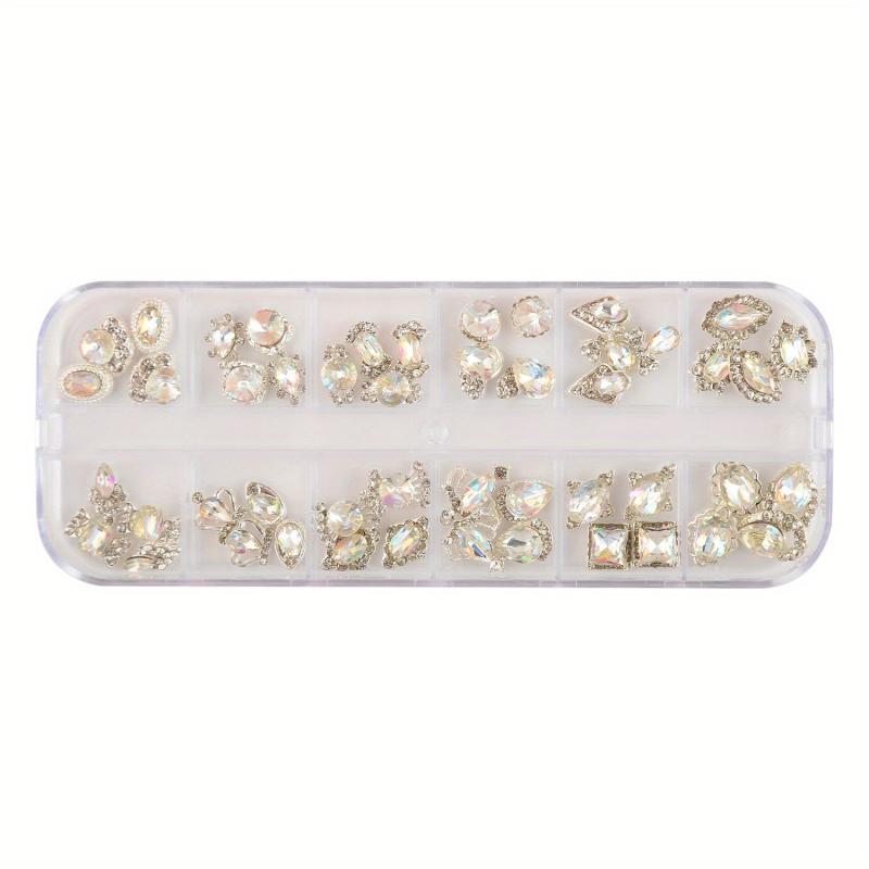 48pc Nail Art Charms AB Crystal Rhinestones Alloy Nail Accessories