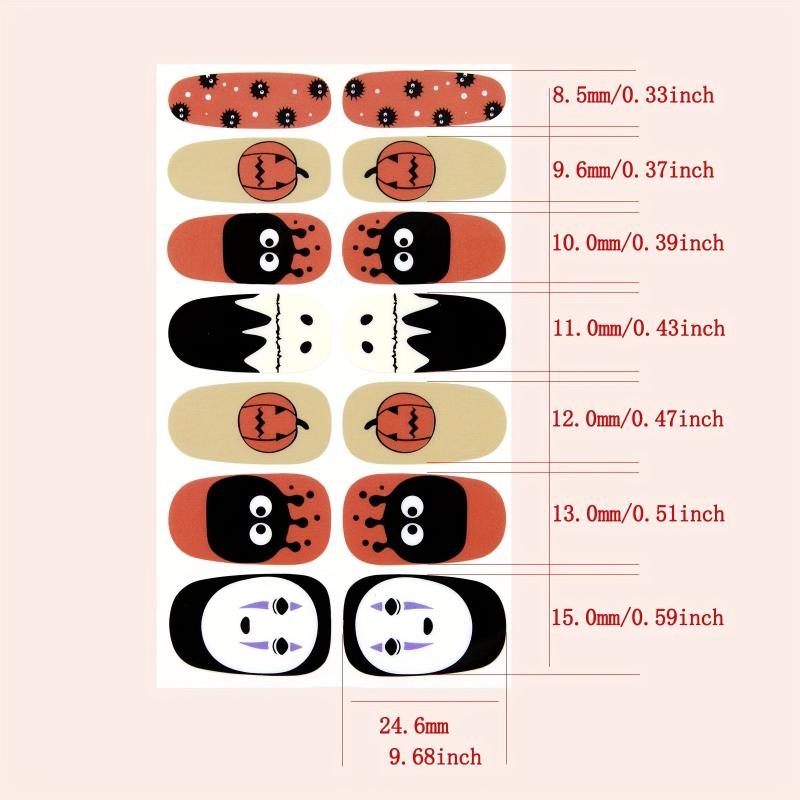 Halloween Nail Polish Strips Pumpkin Skull Ghost Nail Decals for Women