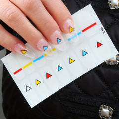 Colorful Full Wraps Nail Polish Stickers Self Adhesive Nail Art Decal Strips