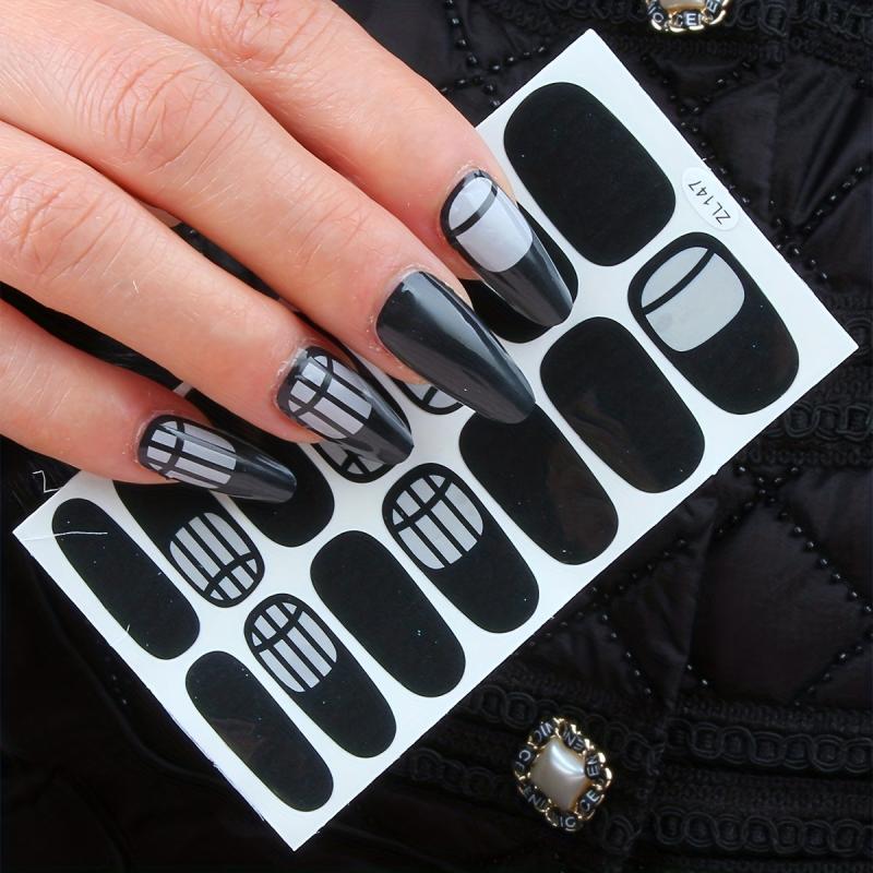 Colorful Full Wraps Nail Polish Stickers Self Adhesive Nail Art Decal Strips