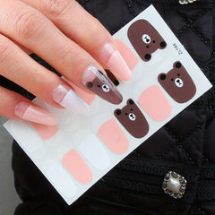 Colorful Full Wraps Nail Polish Stickers Self Adhesive Nail Art Decal Strips
