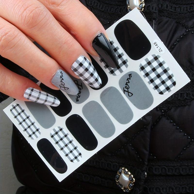 Colorful Full Wraps Nail Polish Stickers Self Adhesive Nail Art Decal Strips