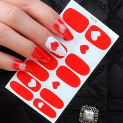 Colorful Full Wraps Nail Polish Stickers Self Adhesive Nail Art Decal Strips