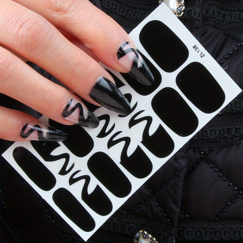 Colorful Full Wraps Nail Polish Stickers Self Adhesive Nail Art Decal Strips