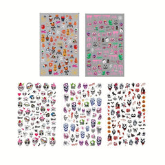 5pcs Halloween Nail Art Stickers Pumpkin Skull Ghost Decals DIY Nail Salons