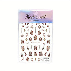 Halloween Nail Art Stickers Scary Ghost Bat Sugar Skull Self Adhesive Decoration