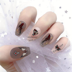 Halloween Nail Art Stickers Scary Ghost Bat Sugar Skull Self Adhesive Decoration