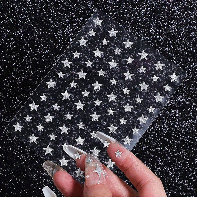 Metallic Nail Stickers Heart Bear Butterfly Stars Self Adhesive Nail Gift