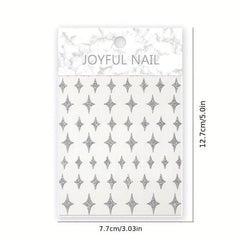 Metallic Nail Stickers Heart Bear Butterfly Stars Self Adhesive Nail Gift