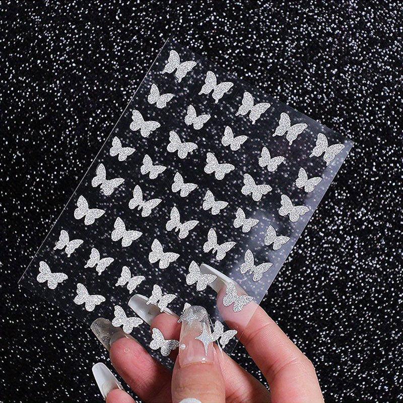 Metallic Nail Stickers Heart Bear Butterfly Stars Self Adhesive Nail Gift