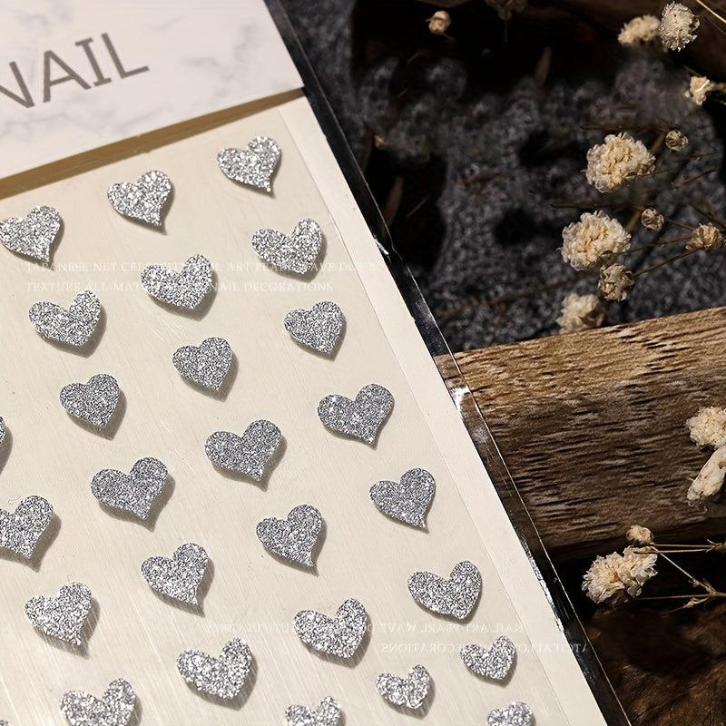 Metallic Nail Stickers Heart Bear Butterfly Stars Self Adhesive Nail Gift
