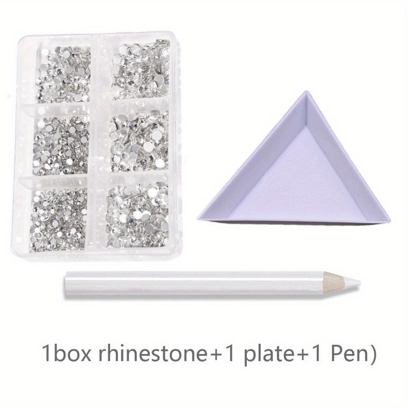 AB Crystal Rhinestone Nail Art Kit with Pen Flat Back Clear Nail Rhinestones