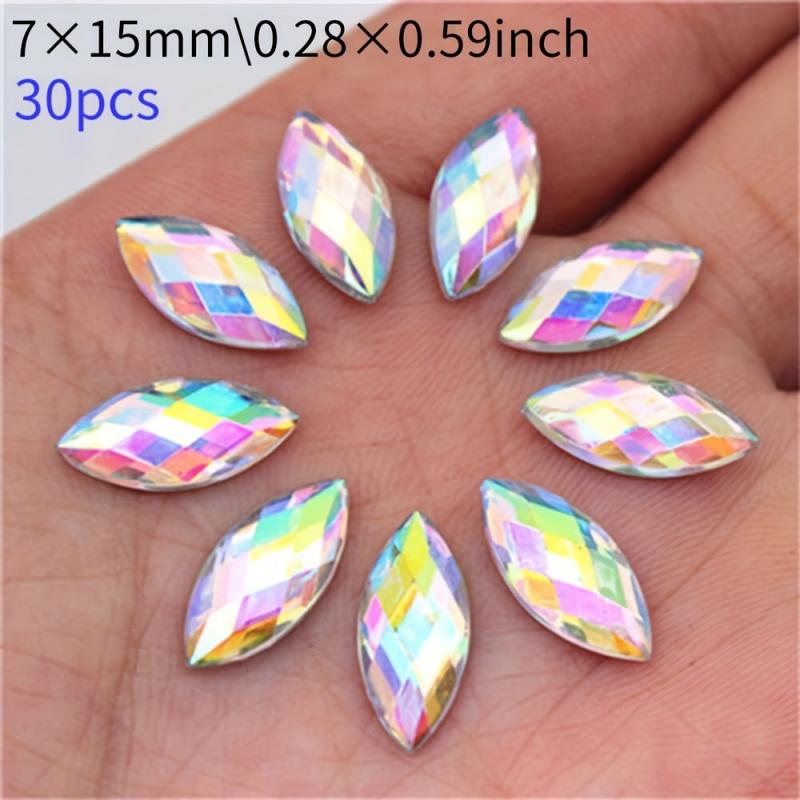 Acrylic Horse Eye Crystal AB Nail Art Gemstones Wedding Crafts