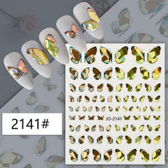 Butterfly Nail Sticker Self Adhesive Laser Stickers For Nail Art