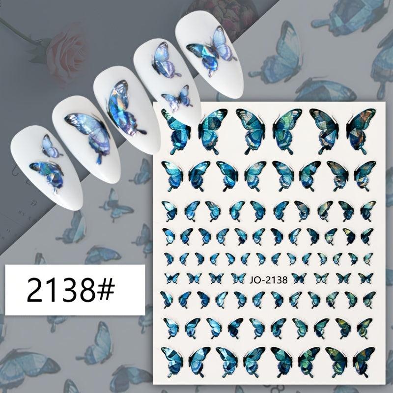 Butterfly Nail Sticker Self Adhesive Laser Stickers For Nail Art