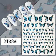 Butterfly Nail Sticker Self Adhesive Laser Stickers For Nail Art