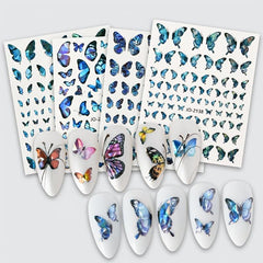 Butterfly Nail Sticker Self Adhesive Laser Stickers For Nail Art