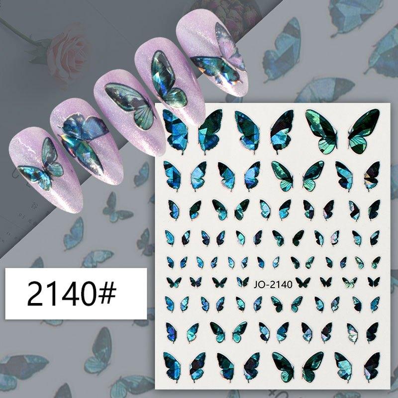 Butterfly Nail Sticker Self Adhesive Laser Stickers For Nail Art