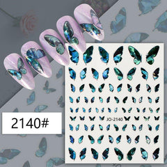 Butterfly Nail Sticker Self Adhesive Laser Stickers For Nail Art