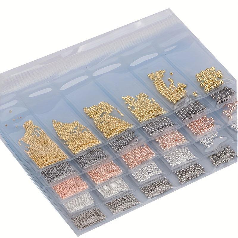 3D Metal Balls Nail Adornment Crystal Bead Glitter Decoration