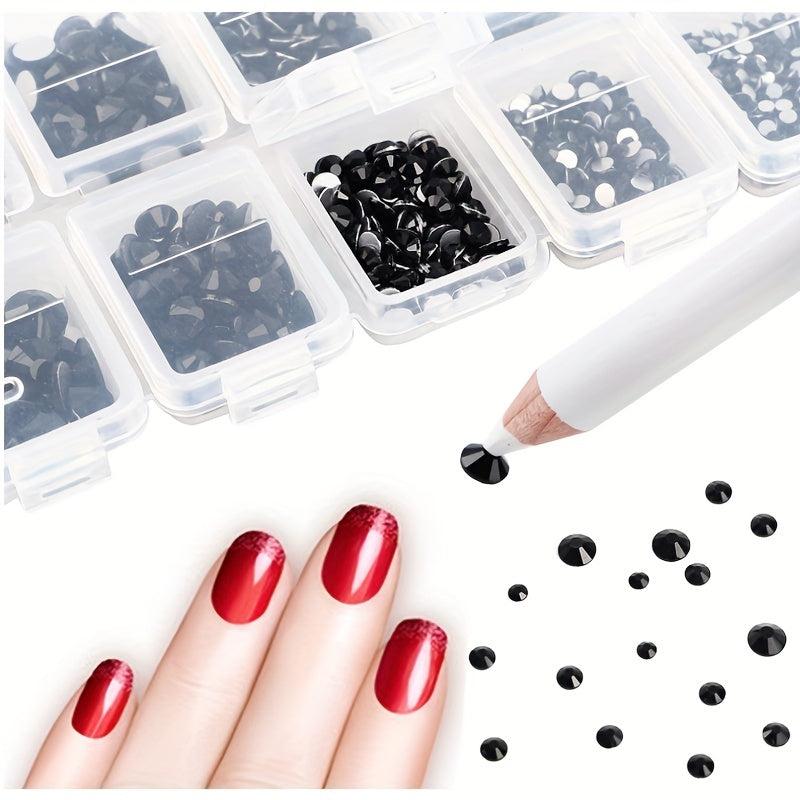 3200pcs Glass Rhinestones Nail Art Crystal Non Hotfix Flatback Rhinestone