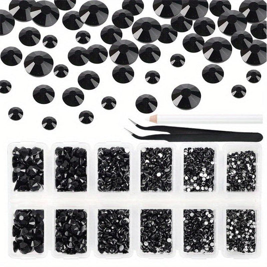 3200pcs Glass Rhinestones Nail Art Crystal Non Hotfix Flatback Rhinestone