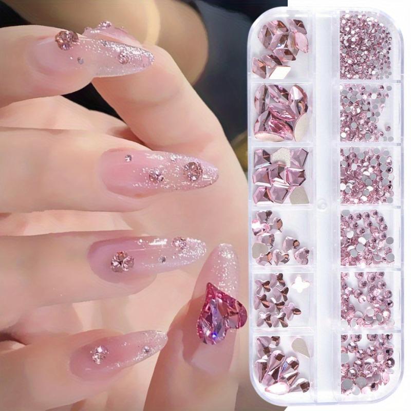 12 Grid AB Flat Back Nail Art Gemstones Kit