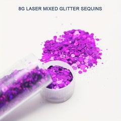 Holographic Hexagon Nail Glitter Flakes for DIY Makeup and Shoesmaking