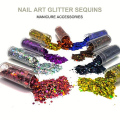 Holographic Hexagon Nail Glitter Flakes for DIY Makeup and Shoesmaking