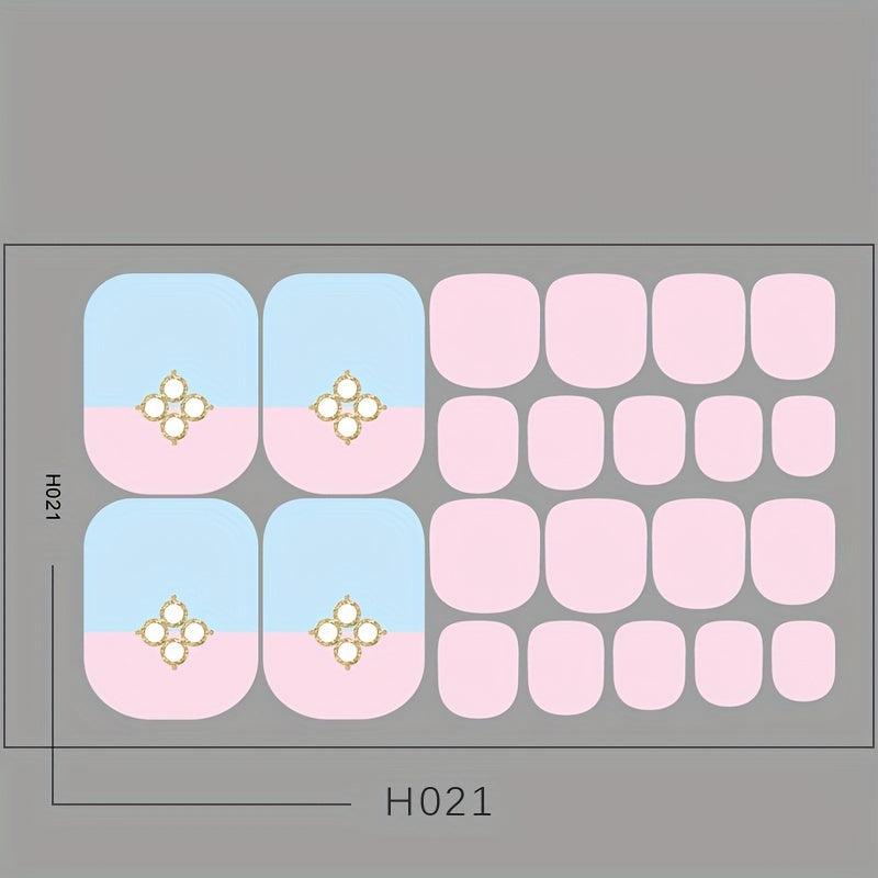 Colorful Full Cover Toenail Decal Strips Self Adhesive Toenail Art Decal