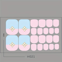 Colorful Full Cover Toenail Decal Strips Self Adhesive Toenail Art Decal