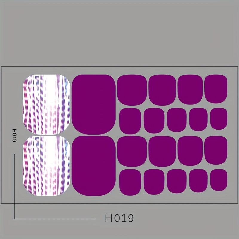 Colorful Full Cover Toenail Decal Strips Self Adhesive Toenail Art Decal