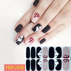 Halloween Ghost Pumpkin Nail Art Stickers Full Nail Polish Strips