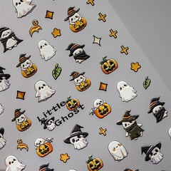5D Halloween Nail Art Stickers Pumpkin Ghost Nail Art Decals
