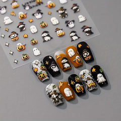 5D Halloween Nail Art Stickers Pumpkin Ghost Nail Art Decals